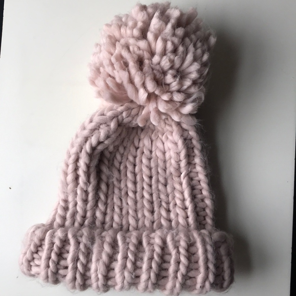 GARAGE Pink Knit Pom Pom Beanie